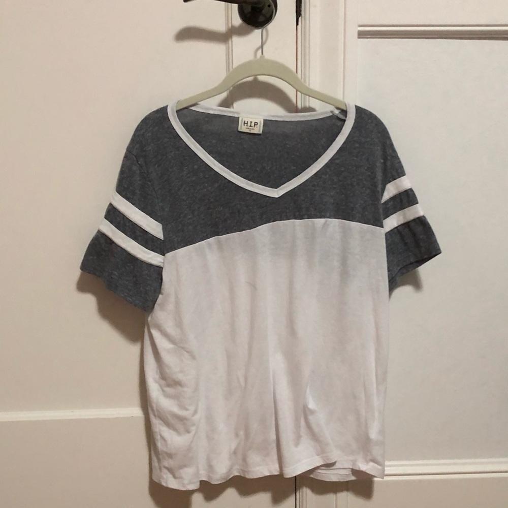 Grey and white shirt